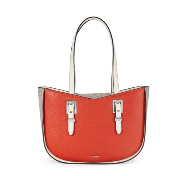 Calvin Klein Willow Signature Colorblocked Medium Tote Bag - Picture 1 of 11